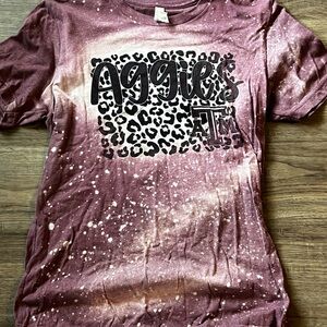 Texas A&M Graphic T-Shirt with Leopard Print
